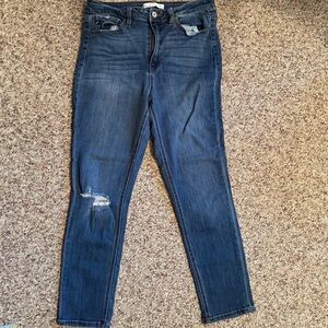KanCan Midrise Blue Distressed Skinny Jeans size 30
